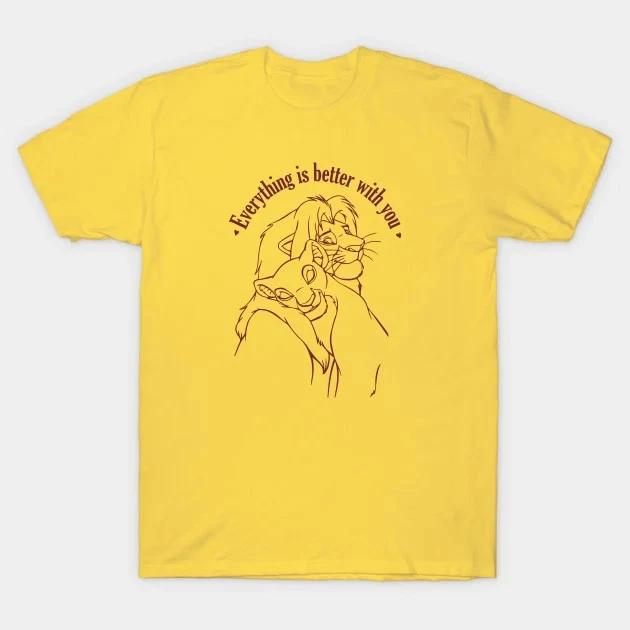 Simba And Nala The Lion King Yellow TShirt Unisex Unisex Unisex S