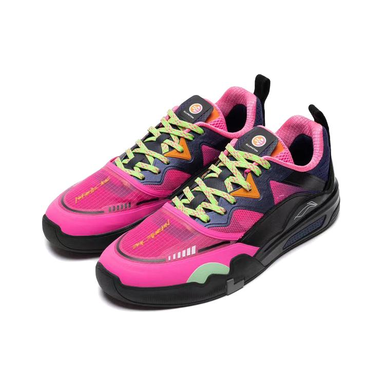Erik Ellington x Li Ning LINGTENG 'Tropicana' Rutschfeste Low-Top Skateboard-Schuhe Herren Schwarz Pink AEPR009-1