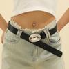 Womens Fashionable Casual Belt With Smooth Egg Shaped Buckle For Looks Daily