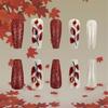 Thanksgiving Press On Nail Maple Leaf Designed False Nail Acrylic Nail Full Cover Stick On Nail 24pcs for Festive