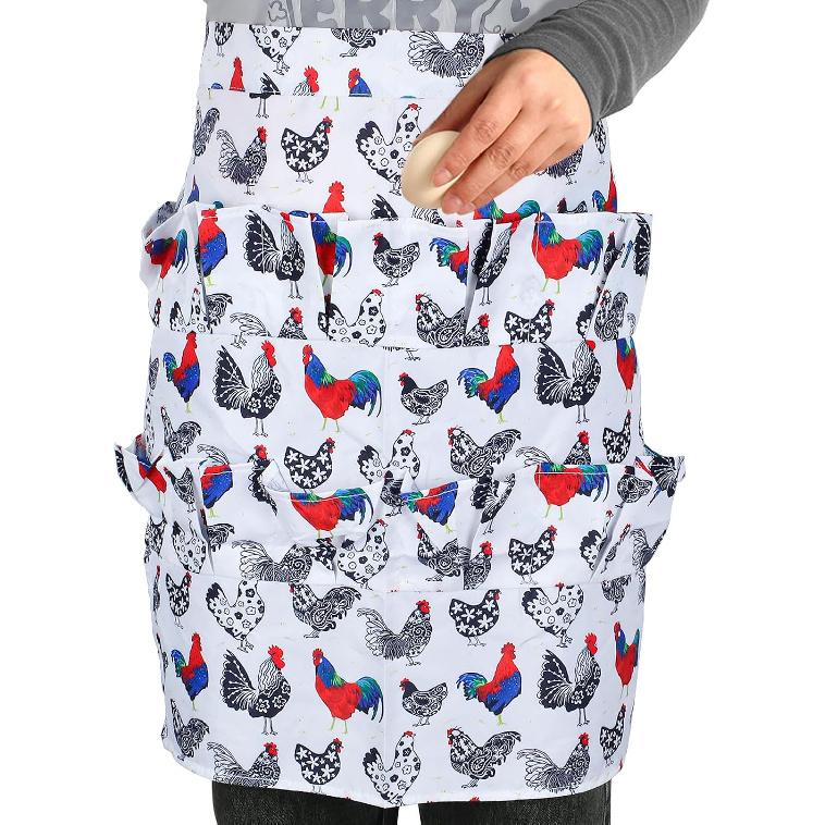 12 Deep Pockets Egg Apron, Chicken Egg Collecting Apron, Egg Holding Apron, Duck Goose Egg Gathering Apron for Housewife