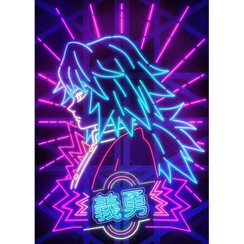 Poster Stile Neon Pittura su Tela Figura Cartone Animato Anime Giapponese Arte Murale Immagine per Soggiorno Decorazione Casa Senza Cornice