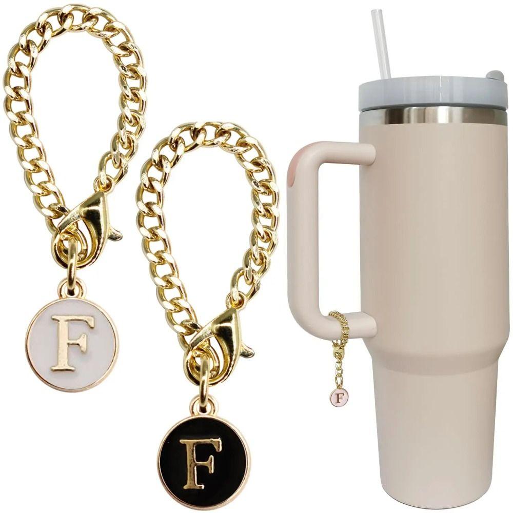 Initial Name Water Cup Handle Chain Personalized Identification Letter Charm Handle Charm  Backpack