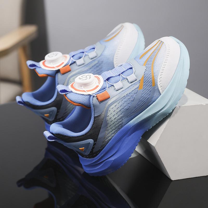 Boys mesh breathable sneakers 2025 rotating dunk sneakers spring and autumn middle age children lightweight girls running shoes