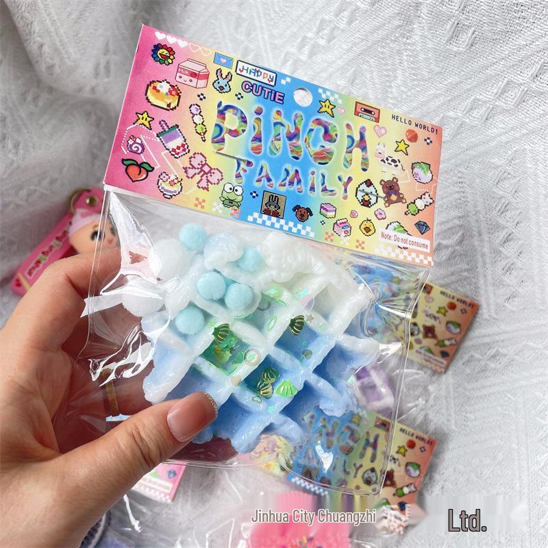 Colorful Oreo Waffle Squeeze Toy - Super Soft, Stress Relief & Creative Fun