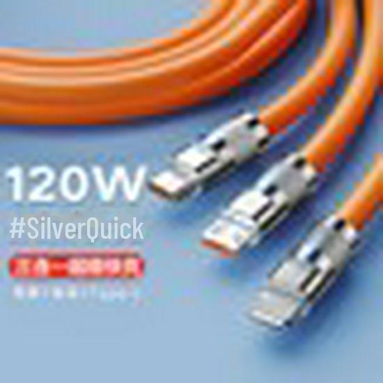 

120 Вт три-в-одном кабель Type-C для сверхбыстрой зарядки для Android - автомобильное зарядное устройство и кабель для передачи данных 1 meter