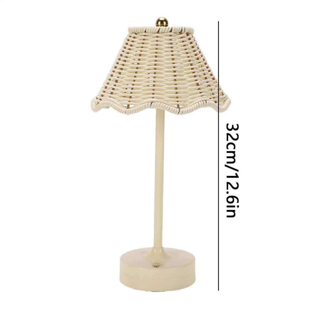 Rattan Lamp 120 Lumen Wireless Rechargeable Dimmable Artificial Rattan Lighting Desk Lamp For Living Room Office Home Reading