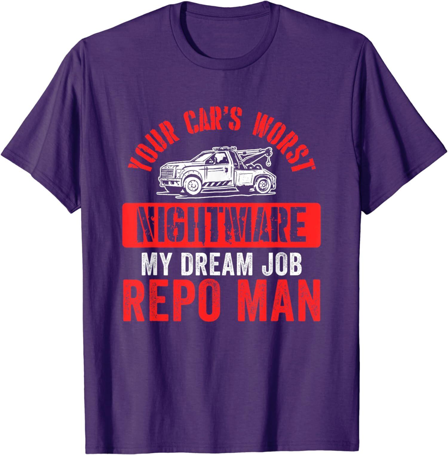 Repo Man Recovery Agent Repossession Funny Cars T-Shirt S