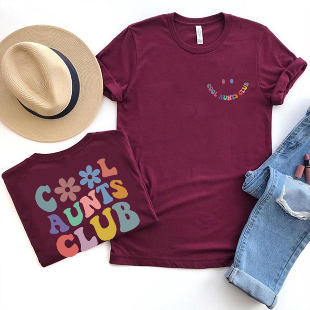 Cool Aunts Club Tshirt Favorite Aunt Shirt New Aunt Tshirt Cool Aunt Gift From Niece Front Back Unisex Print Short Sleeves Tops