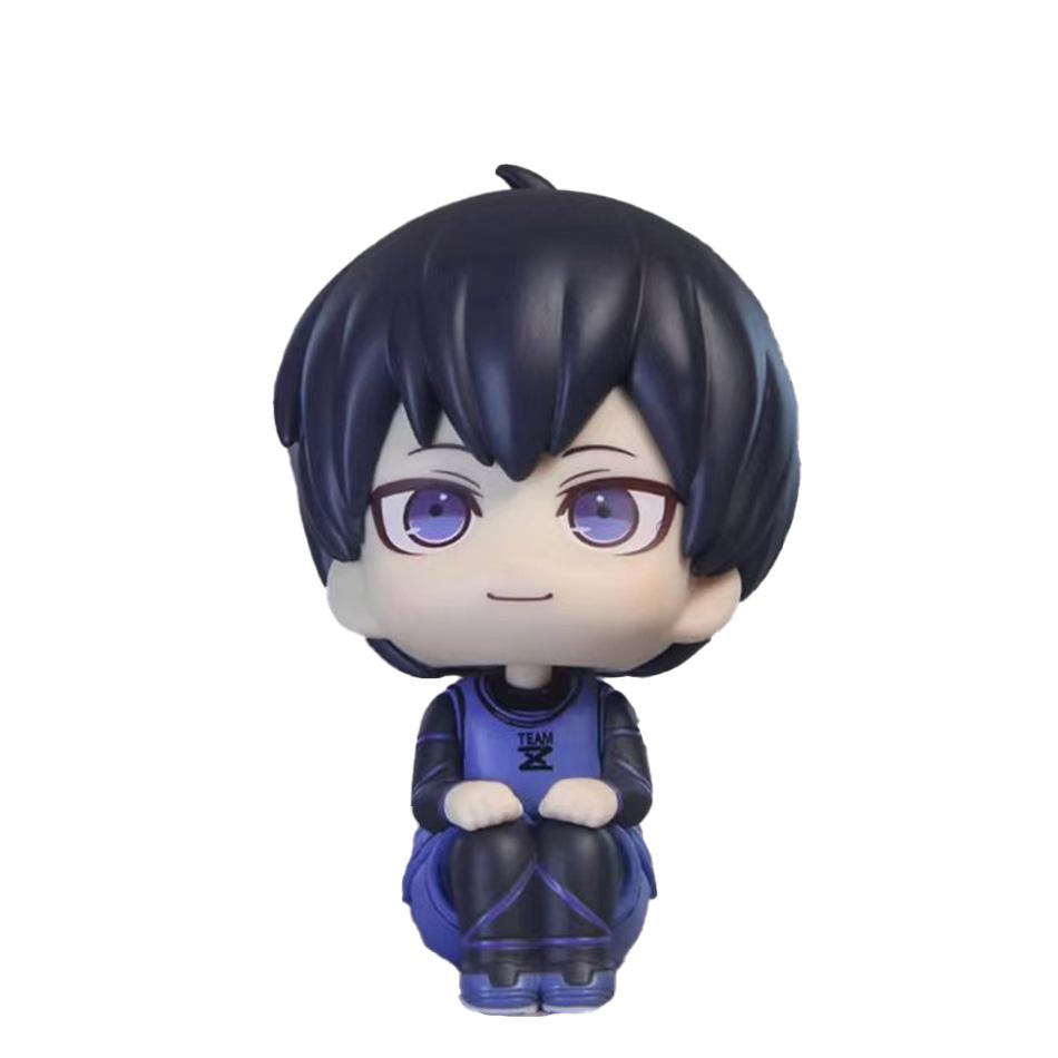 

11CM Isagi Yoichi Doll Blue Lock Action Figures Q Version Chigiri Hyoma Bachira Meguru Nagi Seishiro Figure PVC Ornament Toys