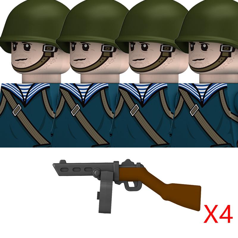 WW2 Military Navy Series Soldier Figures Building Blocks Navy Warrior Bricks Toys Gifts