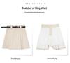 Women's High Waist Khaki Corduroy A-Line Mini Skirt - Petite Slimming Pleated Design for Autumn/Winter 2024