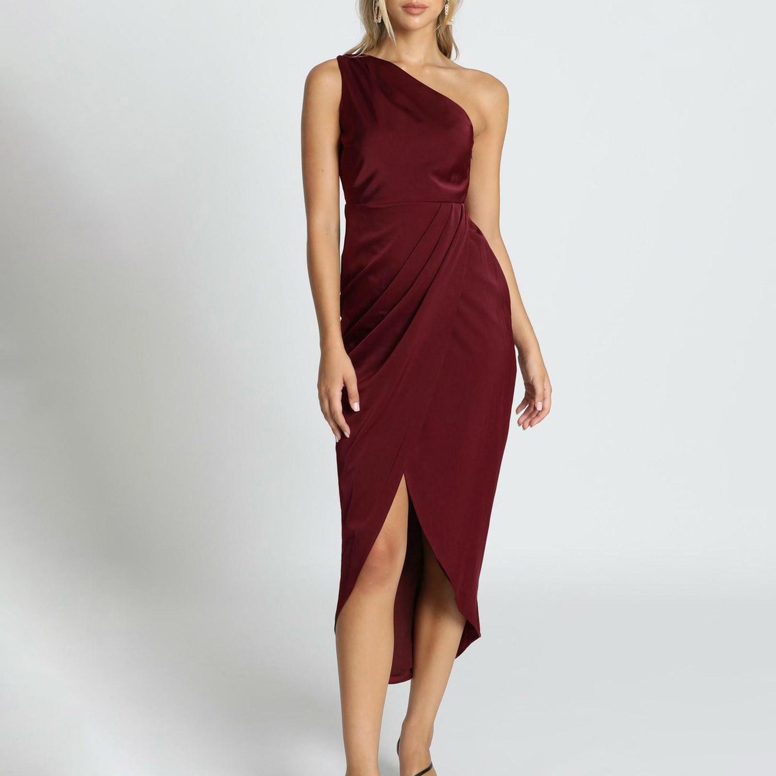 Party Women s Summer Dress Color Sexy Strapless Dress Women s Dress M винный