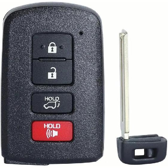 Key Fob Shell Replacement for 2017 2018  Toyota Highlander Avalon Camry Corolla RAV4 4 Button Car Keyless Entry Remote Control Key Fob Case Cover
