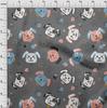oneOone Cotton Flex Gray Fabric Kawai Craft Projects Decor Fabric Printed By The Yard 40 Inch