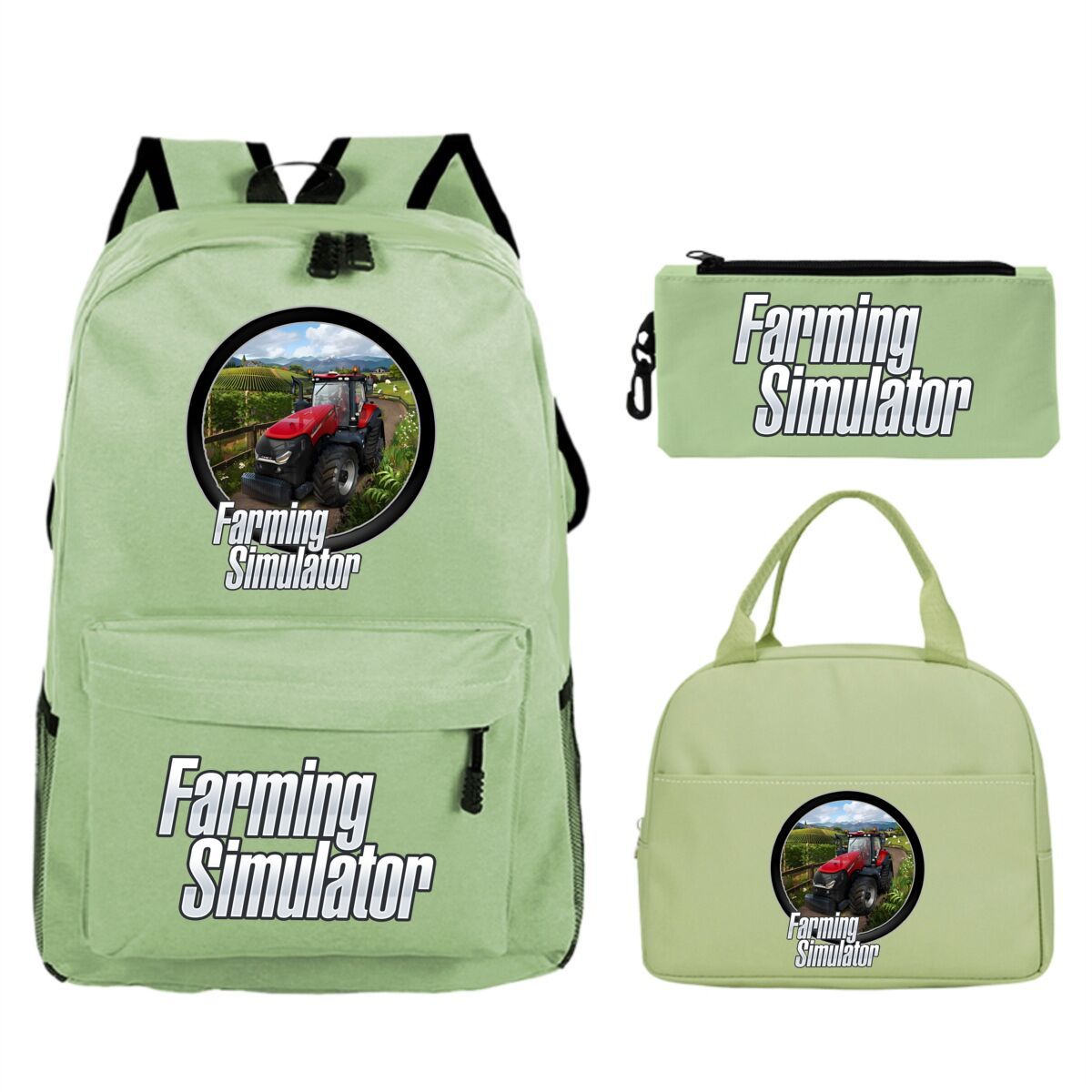 

Farming Simulator game merchandise Printed children s school bag set Cross-border leisure student backpack No specification светло-зеленый