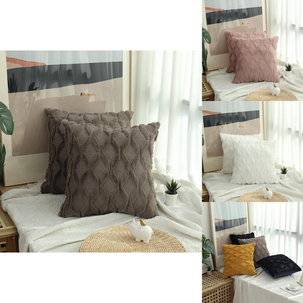 Soft And Fuzzy Geometric Diamond Pillowcase For Home Decor