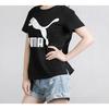 PUMA CLASSICS T Shirts Women's Black Crew Neck Moderate Straight Fit 596512-01