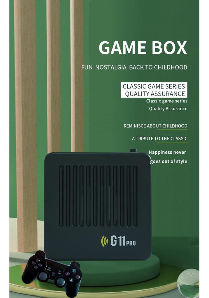 G11PRO Family Game Console: Dual System 4K TV Box & Arcade Machine for Two Players.