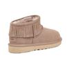 UGG Classic Ultra Mini Fringe Bling Vintage Plush Ankle Snow Boots Women boots Beech 1121576-BCHW