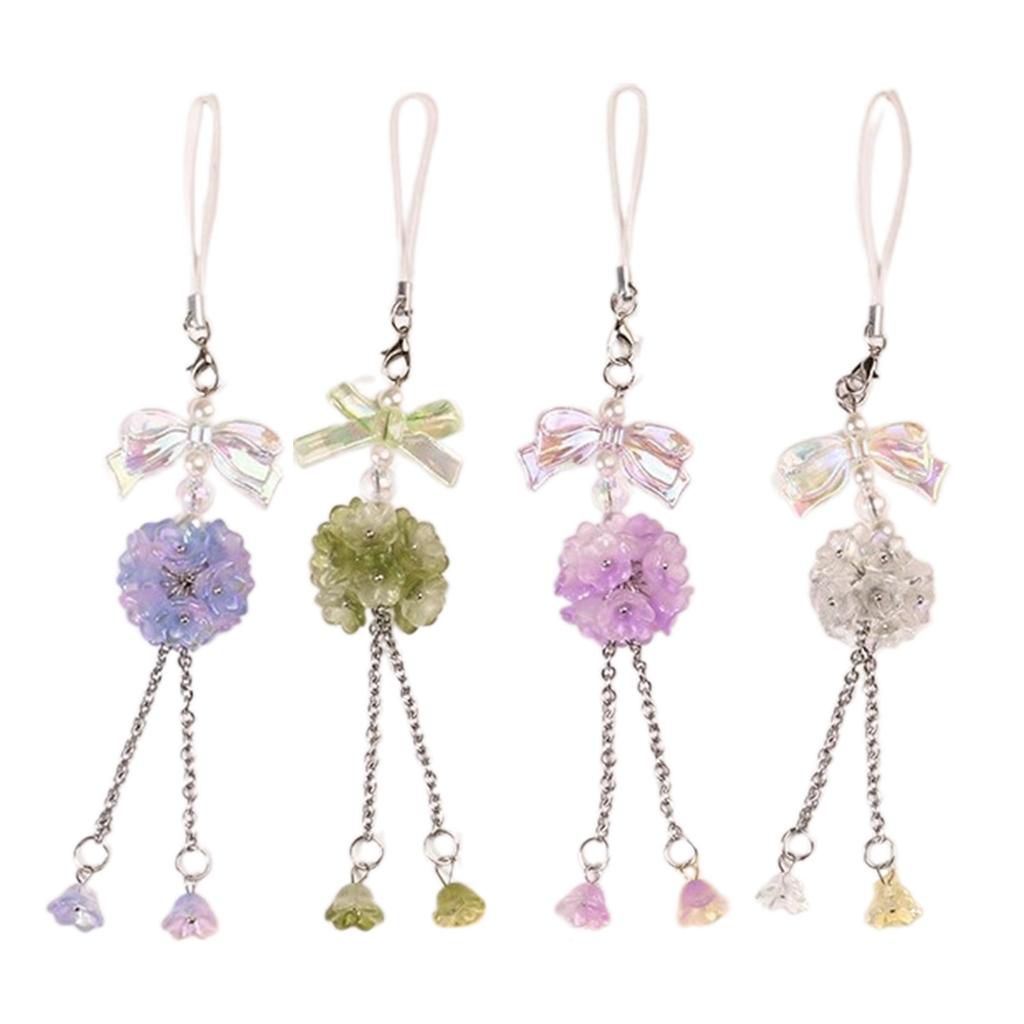 Fashionable Flower Cellphone Charm Butterfly Phone Chain Keyring Accessory Personalized Decoration for Women and Girls
