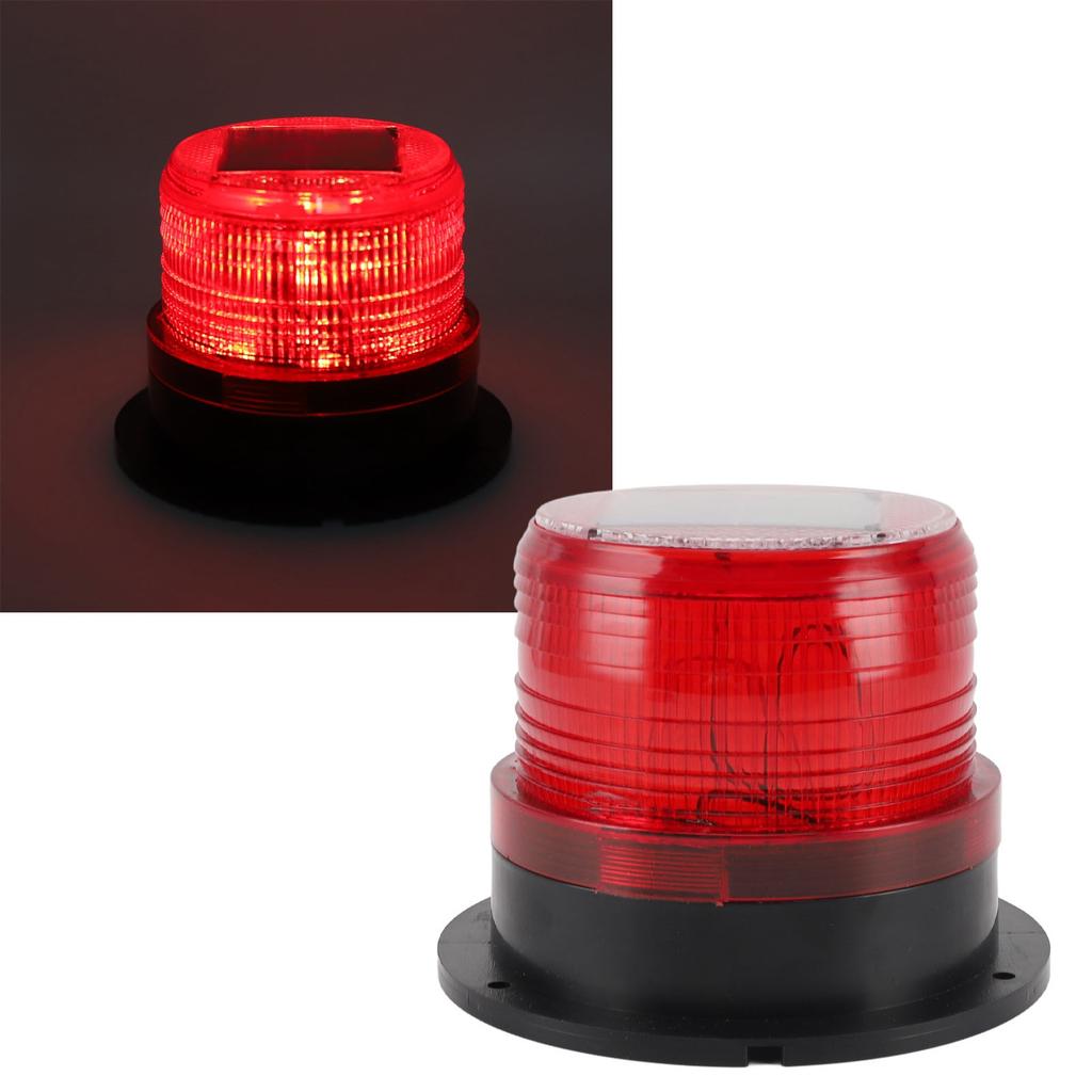 Solar Strobe Warning Flashing Light Waterproof LED Emergency Warning Light with Strong Magnetic Base for Snow Removal Car Forklift Truck
