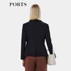 PORTS Women's 2025 Spring Black Solid Blazer