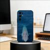 Ocean Blue Whale Phone Case For Samsung S25,S24,S21,S22,S23,S30,Ultra,S20,Plus,Fe,Lite,Note,10,Black Cover