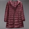 Women's Long Hooded Puffer Down Jacket - Ultra-Light Style