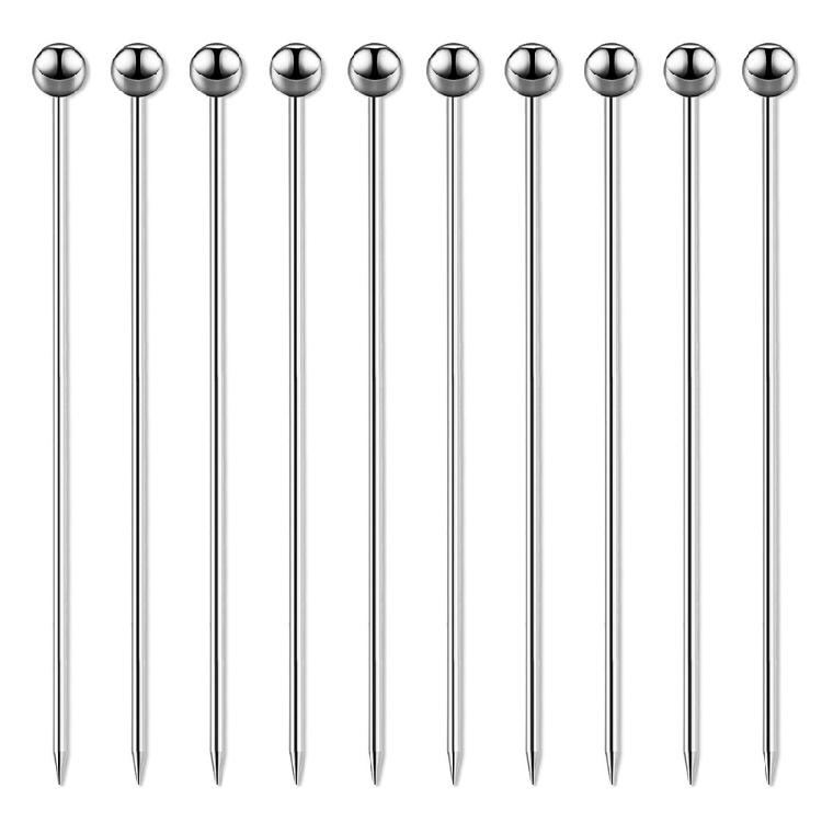 10Pcs Cocktail Picks Stainless Steel Martini Picks Reusable Metal Cocktail Pick