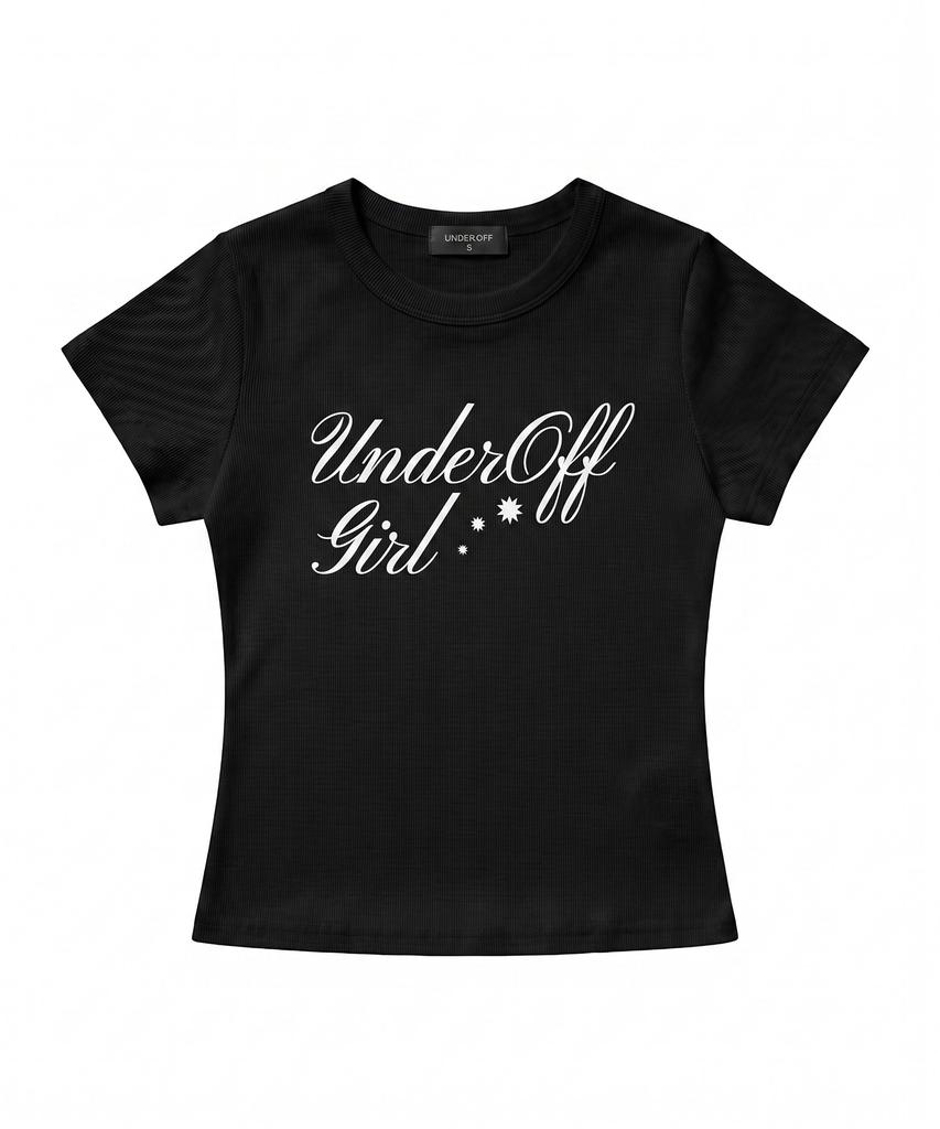 UNDEROFF Stretch Cotton Slim Short Sleeve T-Shirt Romantic Black