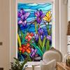 Window Privacy Film Static Clings Decals Colorful Orchid Pattern Adhesive Free Removable Anti UV