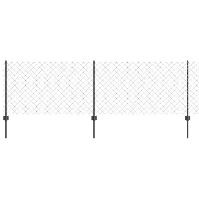 VidaXL Set de Clôture de Jardin Pack de 2 Gris Acier Galvanisé 3336279
