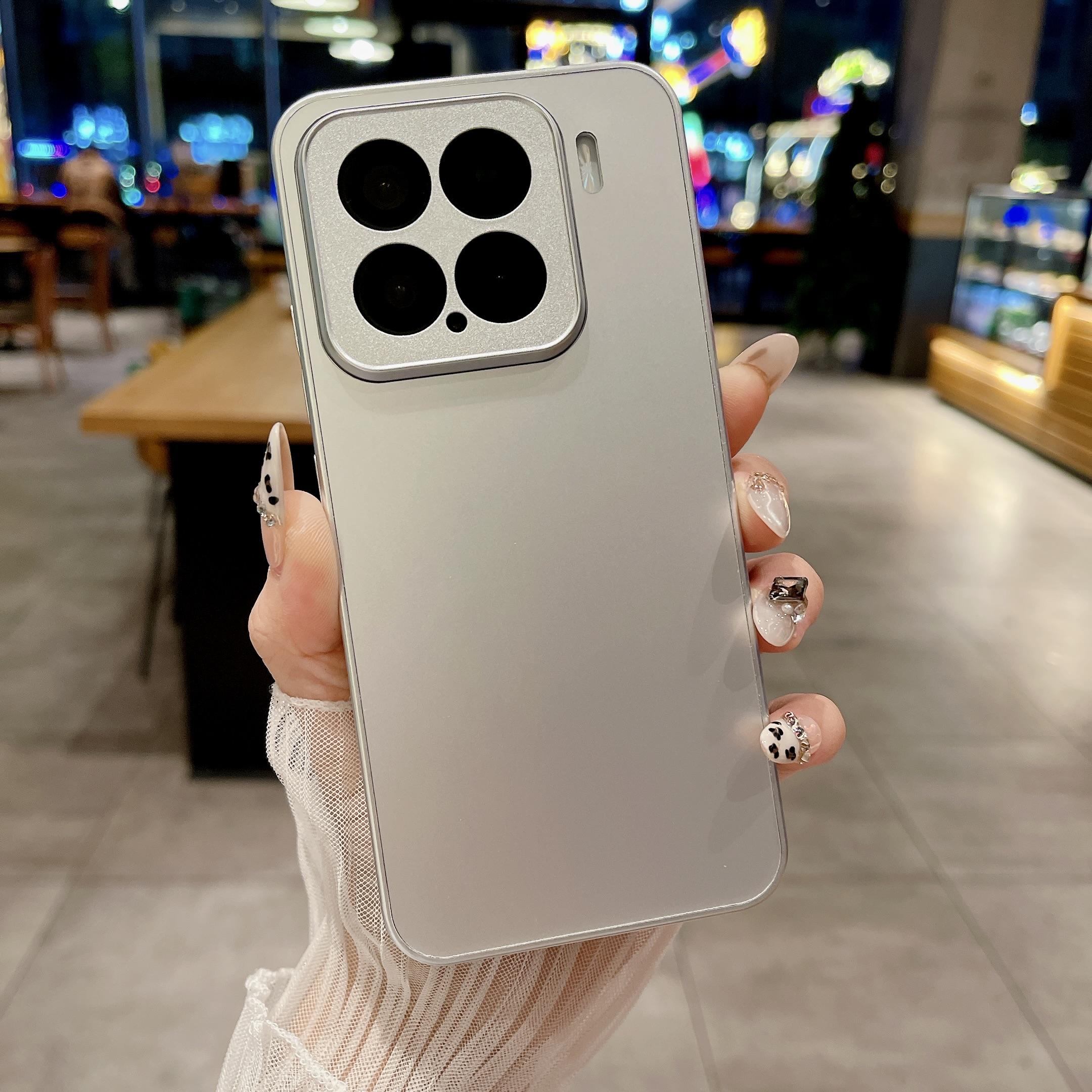 

Модный матовый чехол из закаленного стекла для Xiaomi Mi 15 Pro 14 13 12 11 Ultra 10 Mix 4 Civi 4 3 Redmi K80Pro K70 K60 Противоударный чехол For Redmi K40 серебряный