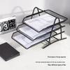 Deli 3-Tier Metal Mesh Desk File Organizer Tray, A4, Black