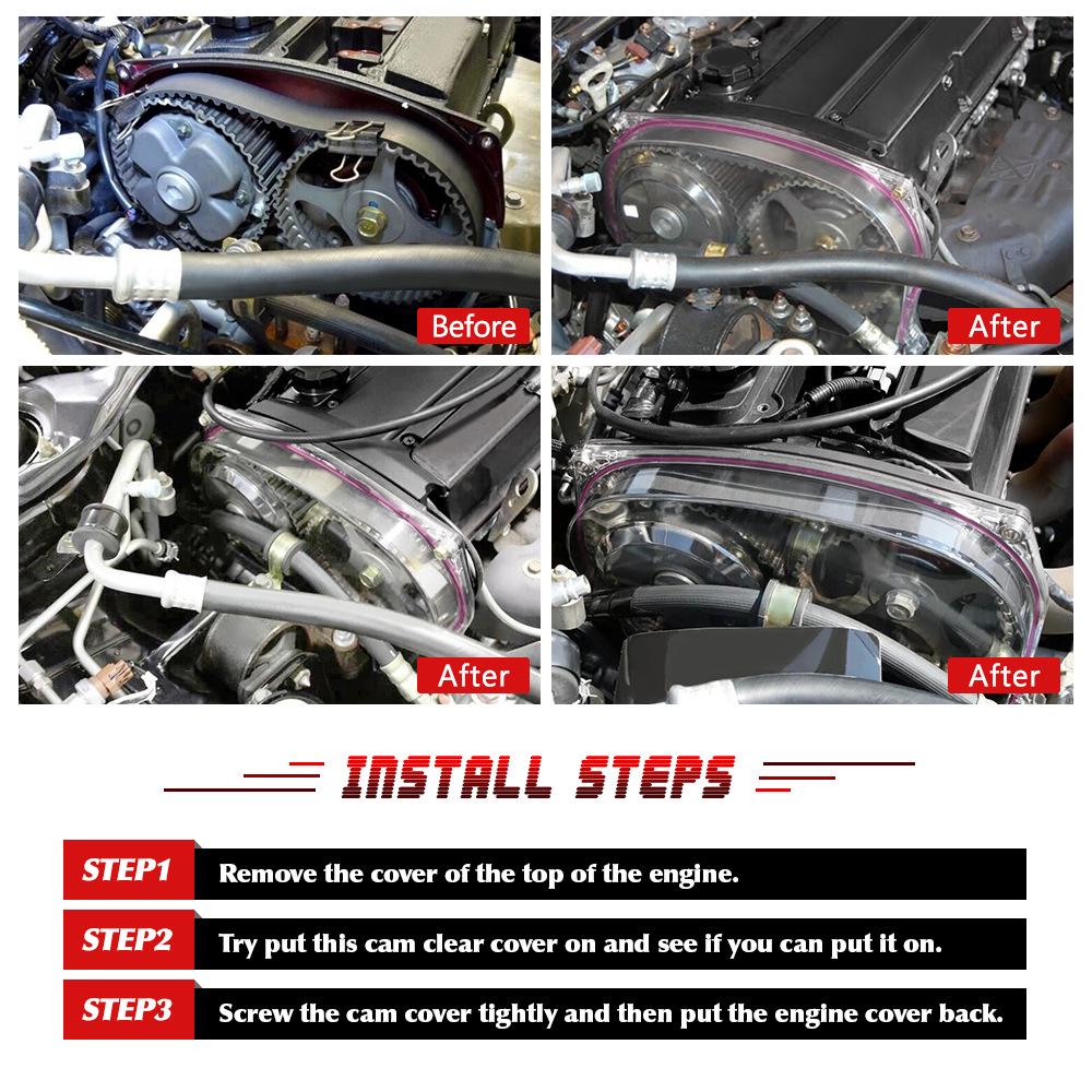 Transparent Engine Timing Gear Cover for Mitsubishi EVO 9 4G63