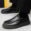 Casual Leather Shoes Spring and Autumn New Thick-soled Soft-soled Soft-faced Foot Cover Comfortable and Versatile Men's Leather Shoes Shoes