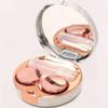 1PC - Round Marble Pattern Beauty Eye Contact Lens Box Dual Case Storage Lens Box Contact Lens Dual Case