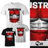 European Championship T-Shirt Men's Football Austria Flag Fan Shirt Washboard Belly MoonWorks®