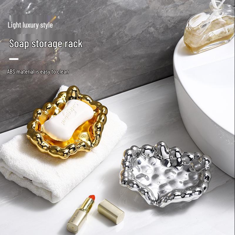 Luxury Electroplated Soap Dish with Drainage - Punch-Free Wall-Mounted Holder
