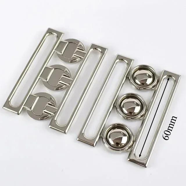 Meetee 1/2/4/5Pcs 30-60mm Metal Waist Belt Buckle Ribbon Band Adjust Clasp Coat Down Jacket Belts Decor Hook Buckles Accessories