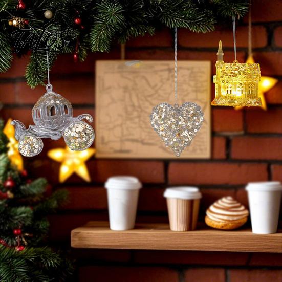 Reusable Party Hanging Ornaments Faux Crystal Christmas for Tree, Clear Snowflake/Starfish/Heart/Bird/Horse Decoration Shatterproof Seasonal