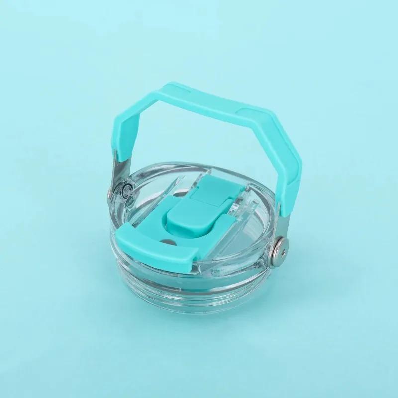 30-Ounce Car Cup with Double Drinking Cap Portable Leak-proof Insulated Handle Cover Transparent Handheld Leak-proof Sealed