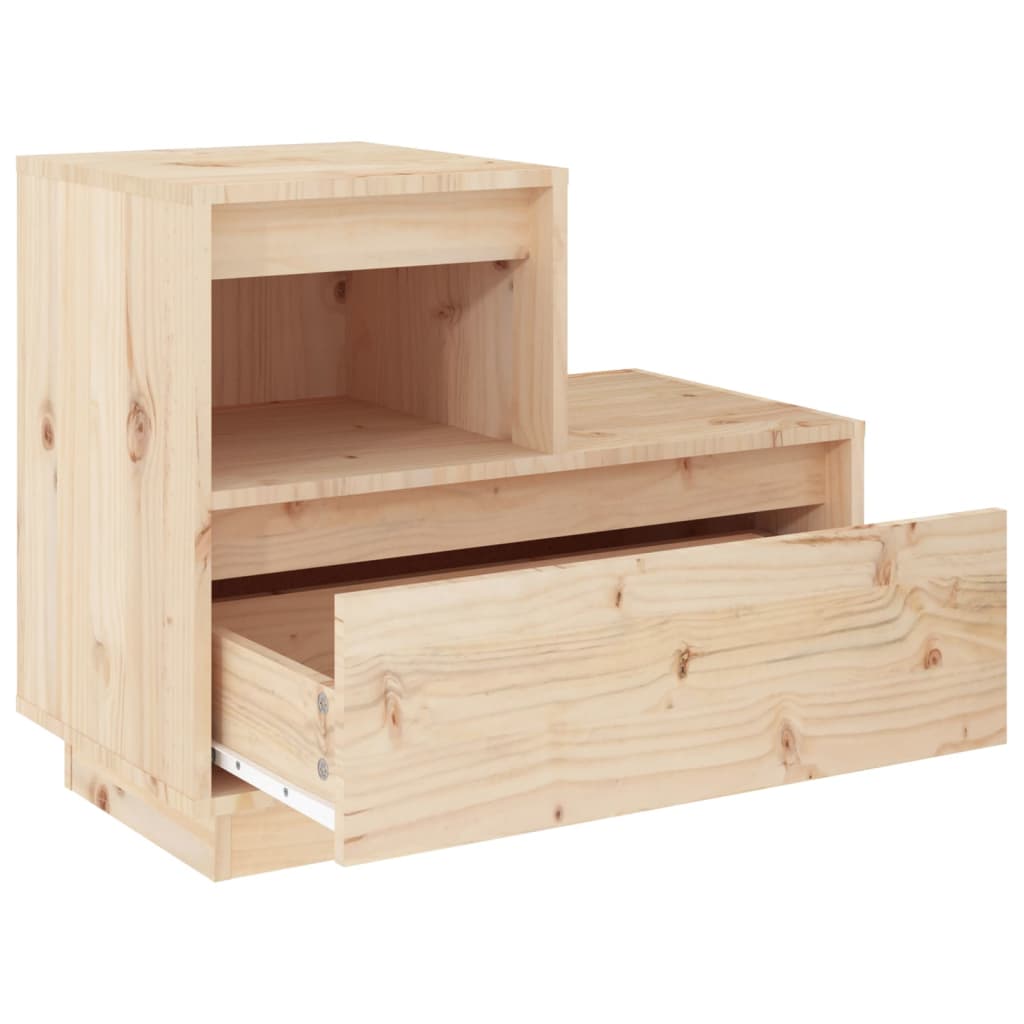 Vidaxl Szafka Nocna, 60X34X51 Cm, Lite Drewno Sosnowe