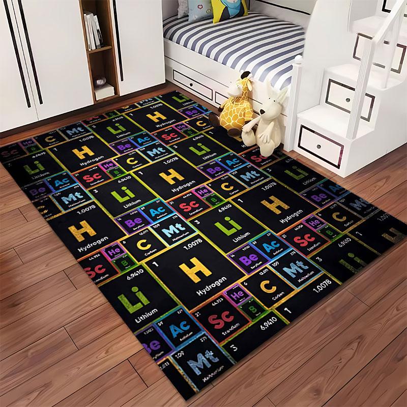Periodic Table Pattern Carpet suitable as a non-slip mat for the living room or bedroom sofa