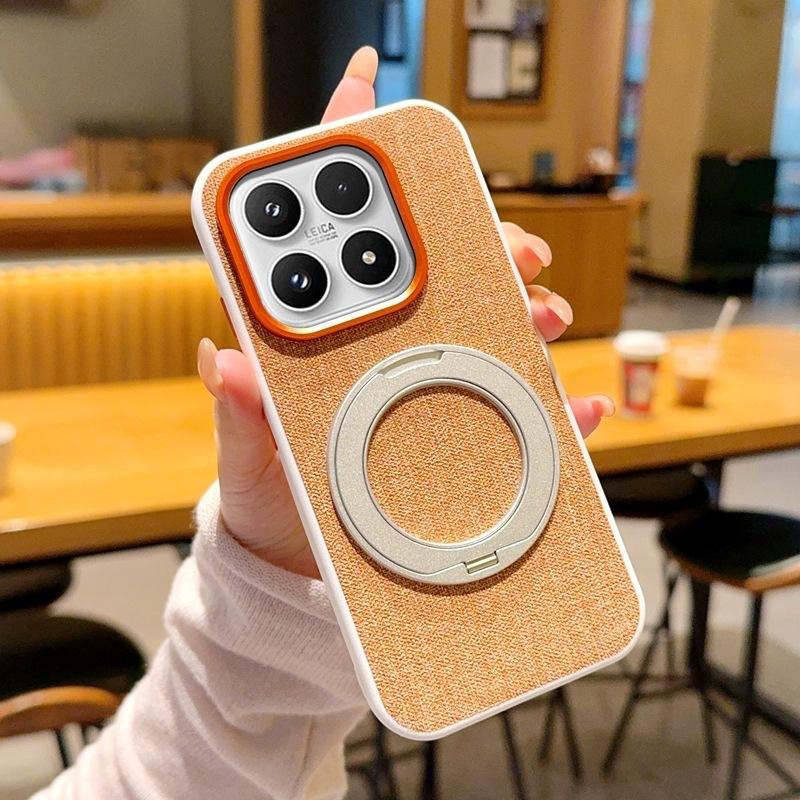 Applicable to Mi 11Pro mobile phone case magnetic suction rotating bracket Mi 11 cloth pattern 11Promax protective cover anti-drop