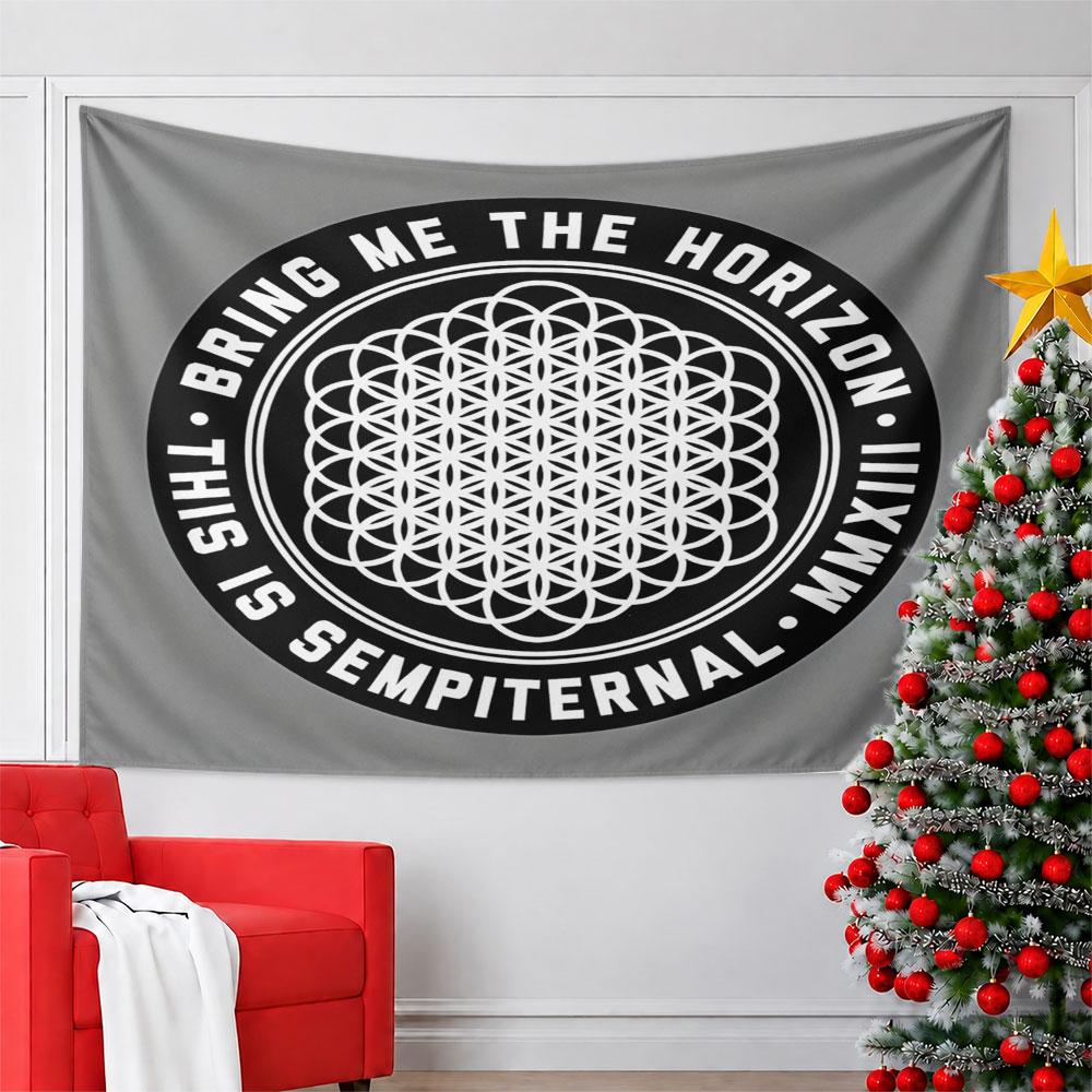 Bring Me The Horizon Logo Design Pattern Wall Hanging Tapestry Decorative Tapestry Home Decor for Bedroom and Living Room