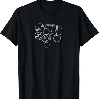 Jazz Drummer T-Shirt Drum Set Tee