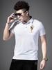 European New 2025 Men's Polo Shirt Short-Sleeve T-Shirt Trendy Brand Rhinestone Men's Casual Polo Top Summer