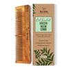 Nat Habit Kacchi Neem Wooden Comb, Soaked In 17 Herbs Neem & Sesame Oil For Multi-Actions - Detangling, Frizz Control & Shine,Suited For All Hair T